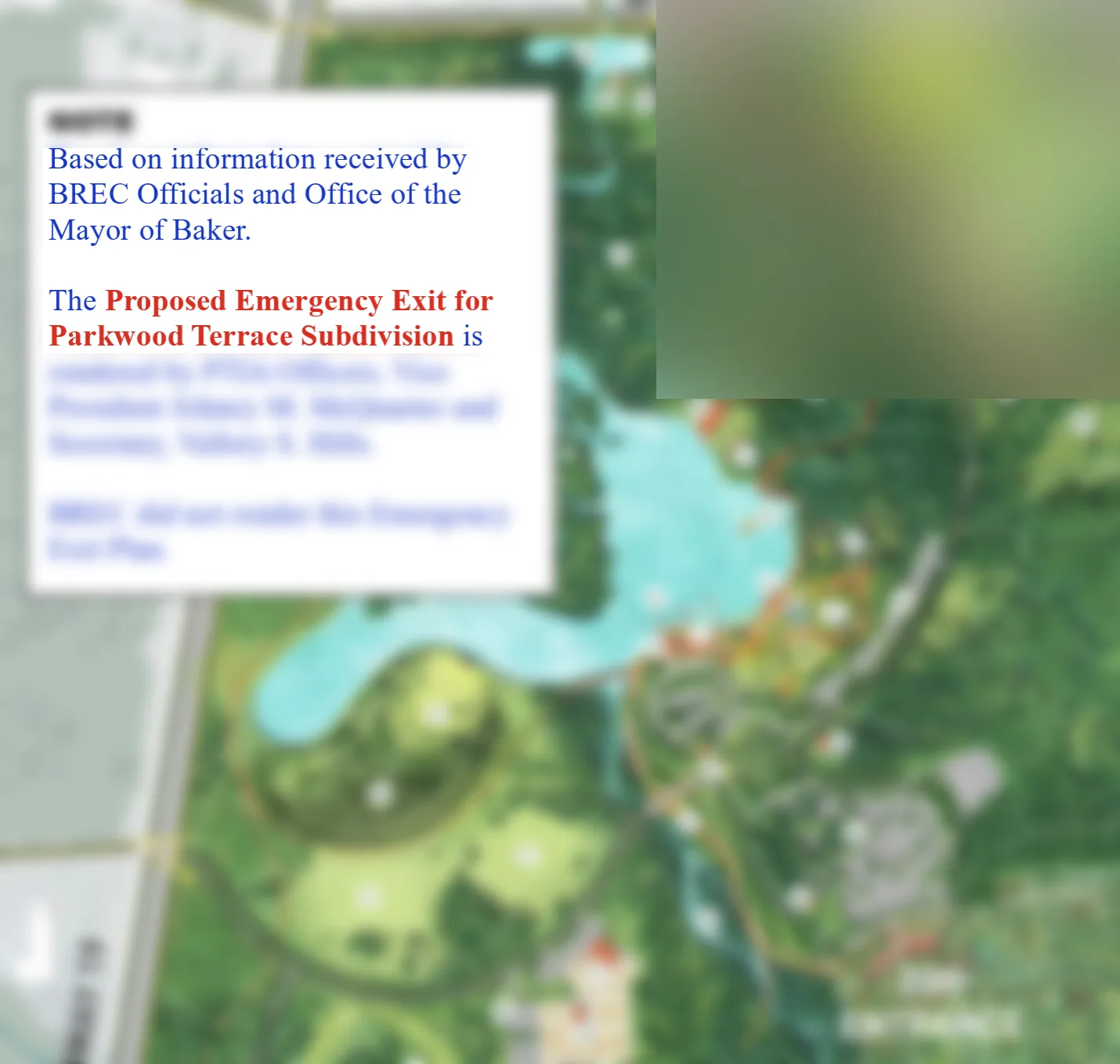 Parkwood Terrace Proposed  Emergency Exit